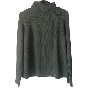 M & S Collection Women's Size Medium Green‎ Tight Knit Turtle Neck Sweater